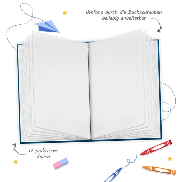 Produktbild: Tr&ouml;tsch Zeugnismappe A4 mit Buchschrauben blau