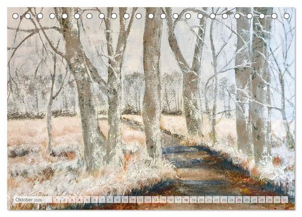 Produktbild: Winterzauberwelt - Gemalte Winterlandschaften (Tischkalender 2026 DIN A5 quer), CALVENDO Monatskalender