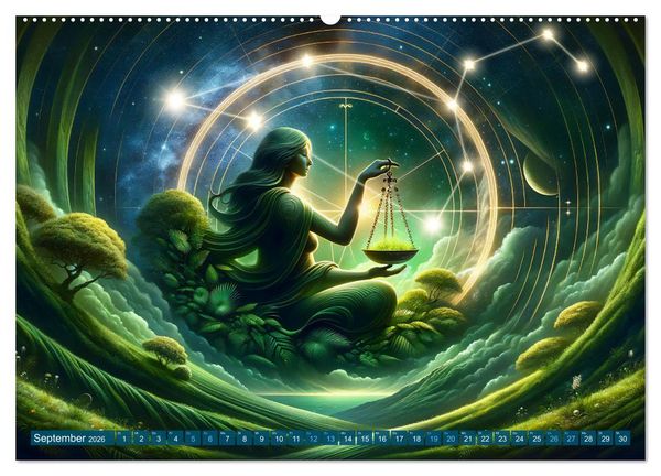 Produktbild: Kosmische Sinfonie: Der Tanz der Sternzeichen (Wandkalender 2026 DIN A2 quer), CALVENDO Monatskalender