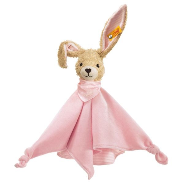 Steiff 237546 - Hoppel Hase Schmusetuch, rosa, Plüsch/Baumwolle, 28 cm