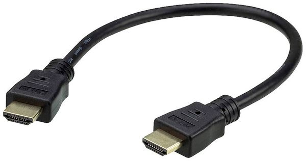 Produktbild: ATEN HDMI Anschlusskabel HDMI-A Stecker 0.30m Schwarz 2L-7DA3H 4K UHD HDMI-Kabel