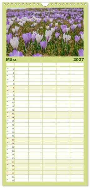 Produktbild: Familienplaner 2027 - Naturwunder Berge mit 5 Spalten (Wandkalender, 21 x 45 cm) CALVENDO