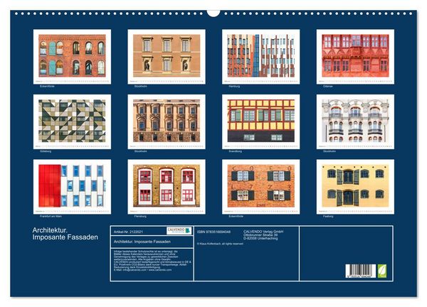 Produktbild: Architektur. Imposante Fassaden (Wandkalender 2026 DIN A2 quer), CALVENDO Monatskalender