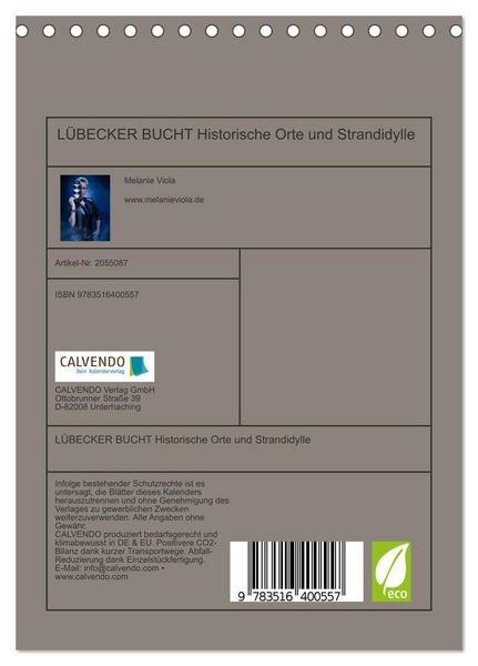 Produktbild: L&Uuml;BECKER BUCHT Historische Orte und Strandidylle (Tischkalender 2026 DIN A5 hoch), CALVENDO Monatskalender