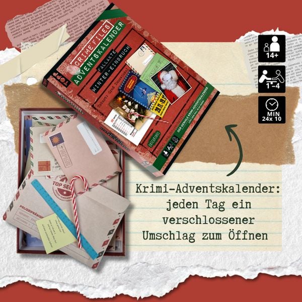 Produktbild: Crime Files &ndash; Fallakte: Winter-Einbruch. Der geniale Krimi-Adventskalender