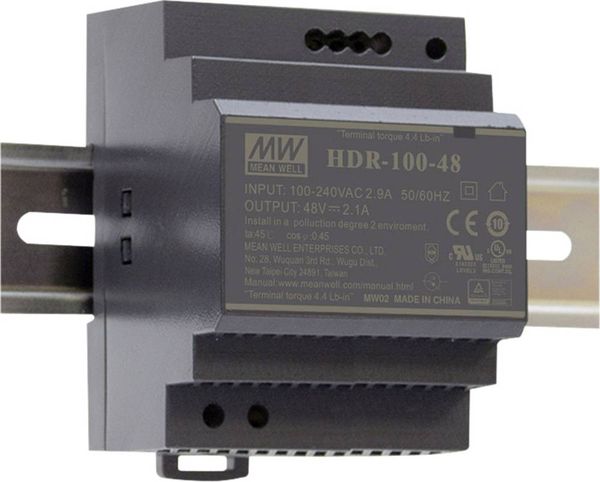 Mean Well HDR-100-24 Hutschienen-Netzteil (DIN-Rail) 24 V/DC 3.83 A 92 W Anzahl Ausgänge:1 x Inhalt 1 St.