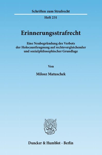 Produktbild: Erinnerungsstrafrecht.