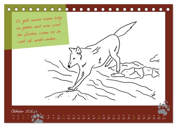 Produktbild: Der kleine GROSSE Wolf - Kalender (Tischkalender 2026 DIN A5 quer), CALVENDO Monatskalender