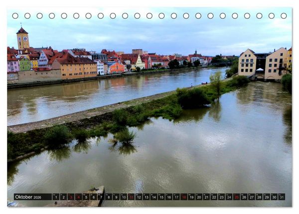 Produktbild: REGENSBURG - Impressionen (Tischkalender 2026 DIN A5 quer), CALVENDO Monatskalender