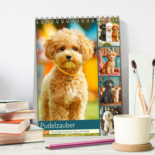 Produktbild: Pudelzauber. Flauschige Hunde f&uuml;r Herz und Seele (Tischkalender 2027 DIN A5 hoch), CALVENDO Monatskalender