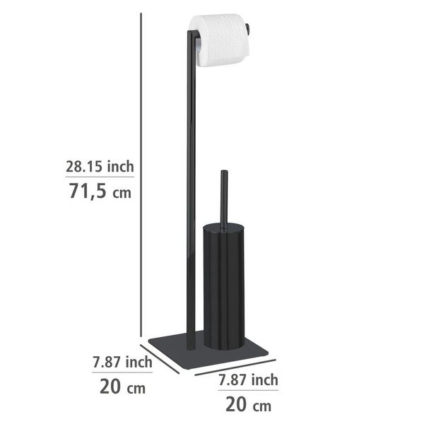 Produktbild: Stand WC-Garnitur Mod. Recco Schwarz, aus lackiertem Stahl