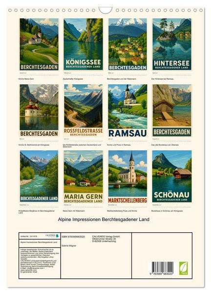 Produktbild: Alpine Impressionen Berchtesgadener Land (Wandkalender 2027 DIN A3 hoch), CALVENDO Monatskalender