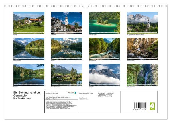 Produktbild: Ein Sommer rund um Garmisch-Partenkirchen (Wandkalender 2026 DIN A3 quer), CALVENDO Monatskalender