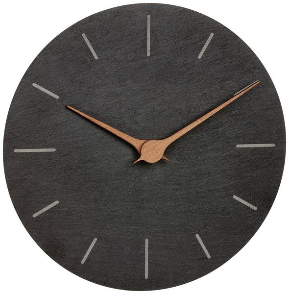 Produktbild: TFA Dostmann 60.3068.10 Quarz Wanduhr 25cm x 4.3mm Schiefer Leisegang-Uhrwerk