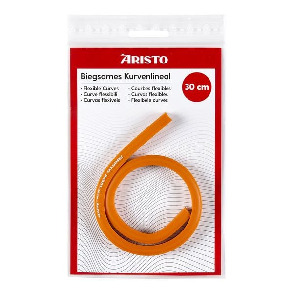 Produktbild: ARISTO Biegsames Kurvenlineal 30 cm orange, Bleikern, Tuschekante