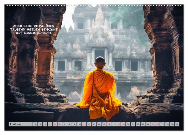 Produktbild: Buddhistische Spr&uuml;che (hochwertiger Premium Wandkalender 2026 DIN A2 quer), Kunstdruck in Hochglanz