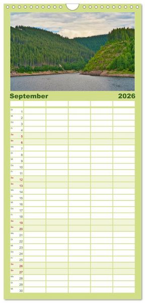 Produktbild: Familienplaner 2026 - Faszination Th&uuml;ringer Wald mit 5 Spalten (Wandkalender, 21 x 45 cm) CALVENDO