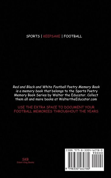 Produktbild: Red and Black and White Football Poetry Memory Book