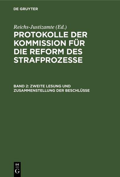 Produktbild: Zweite Lesung und Zusammenstellung der Beschl&uuml;sse