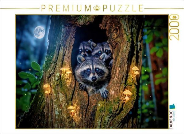 CALVENDO Puzzle Waldmasken im Licht, ein Motiv voller Charme und Wildnis. | 2000 Teile Lege-Größe 90 × 67 cm Foto-Puzzle für glückliche Stunden