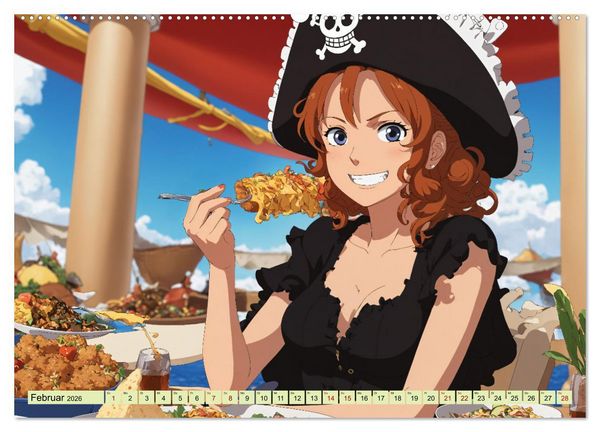 Produktbild: Anime Piraten - Waifu Edition (Wandkalender 2026 DIN A2 quer), CALVENDO Monatskalender