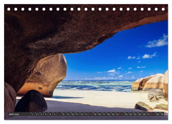 Produktbild: Seychellen &ndash; Traumstr&auml;nde im Paradies (Tischkalender 2026 DIN A5 quer), CALVENDO Monatskalender