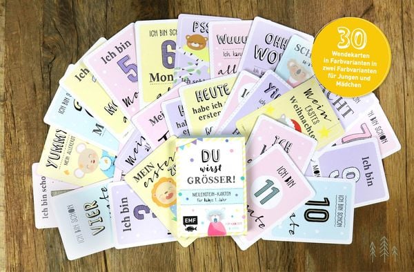 Produktbild: Du wirst gr&ouml;&szlig;er! Meilenstein-Karten f&uuml;r Babys 1. Jahr