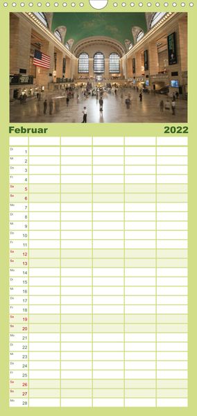 Produktbild: Familienplaner New York City Impressionen / Geburtstagskalender (Wandkalender 2022 , 21 cm x 45 cm, hoch)