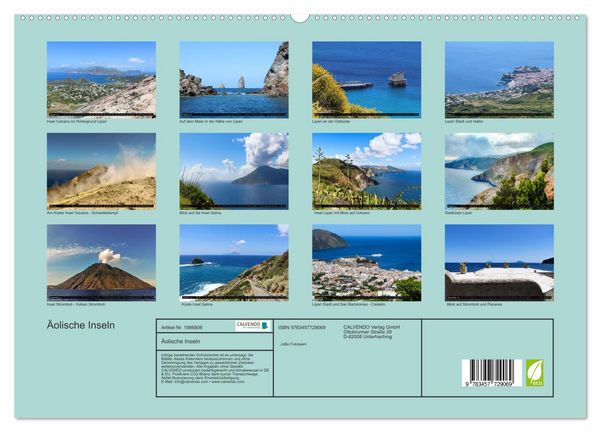 Produktbild: &Auml;olische Inseln (hochwertiger Premium Wandkalender 2026 DIN A2 quer), Kunstdruck in Hochglanz