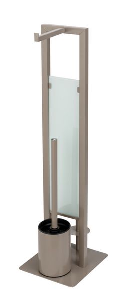 Produktbild: Stand WC-Garnitur Mod. Rivalta Taupe, Platte aus Sicherheitsglas