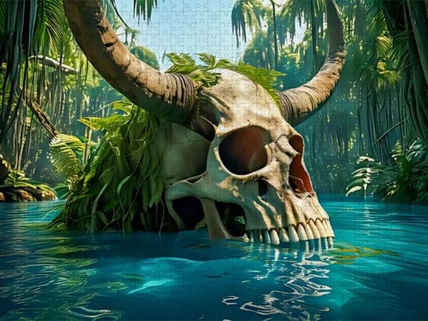 Produktbild: CALVENDO Puzzle Der Sch&auml;del in der Karibik | 2000 Teile Lege-Gr&ouml;&szlig;e 90x67cm Foto-Puzzle f&uuml;r gl&uuml;ckliche Stunden