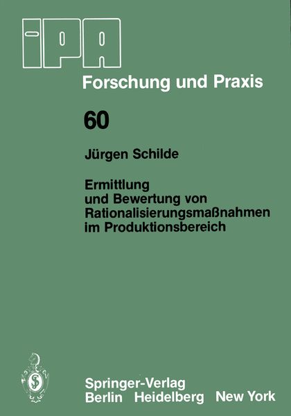 Produktbild: Ermittlung und Bewertung von Rationalisierungsma&szlig;nahmen im Produktionsbereich