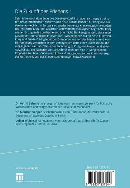 Produktbild: Die Zukunft des Friedens