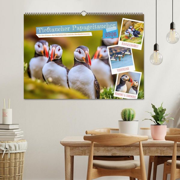 Produktbild: Tieftaucher Papageitaucher (Wandkalender 2026 DIN A2 quer), CALVENDO Monatskalender