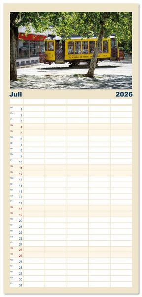 Produktbild: Familienplaner 2026 - Mein Lissabon mit 5 Spalten (Wandkalender, 21 x 45 cm) CALVENDO