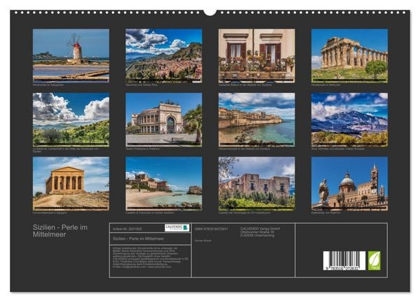 Produktbild: Sizilien - Perle im Mittelmeer (hochwertiger Premium Wandkalender 2026 DIN A2 quer), Kunstdruck in Hochglanz