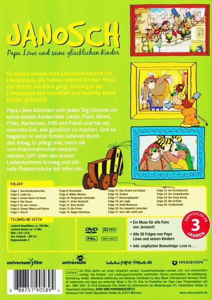 Produktbild: Janosch - Papa L&ouml;we und seine gl&uuml;cklichen Kinder