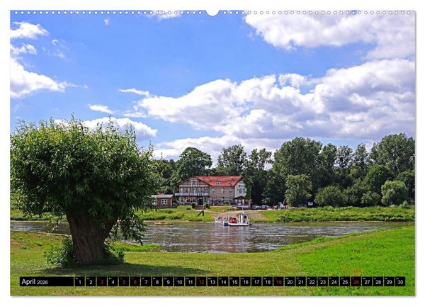Produktbild: Elberadweg von Lutherstadt Wittenberg bis Hitzacker (Wandkalender 2026 DIN A2 quer), CALVENDO Monatskalender