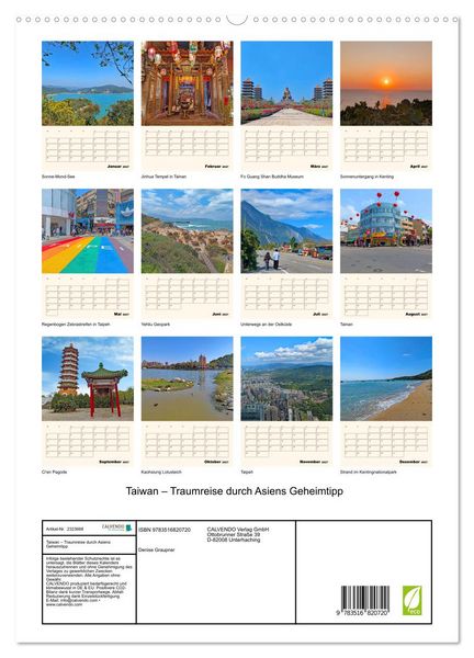 Produktbild: Taiwan &ndash; Traumreise durch Asiens Geheimtipp (hochwertiger Premium Wandkalender 2027 DIN A2 hoch), Kunstdruck in Hochglanz
