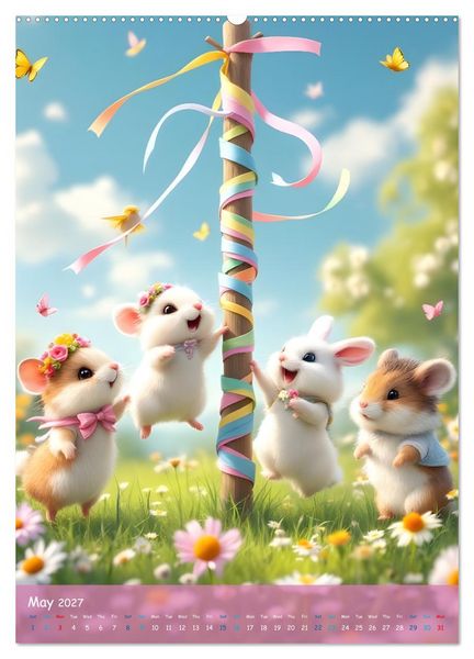 Produktbild: Cute Hamsters - For Kids - (High Quality Premium Wall Calendar 2027 DIN A2 portrait),CALVENDO 12 Month Wall Calendar