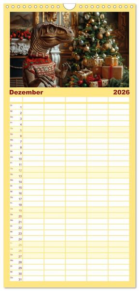 Produktbild: Familienplaner 2026 - Reiche Dinos. Sie leben &ndash; im Luxus. mit 5 Spalten (Wandkalender, 21 x 45 cm) CALVENDO