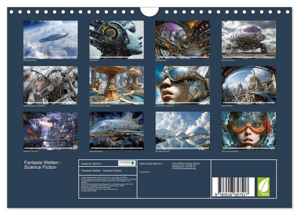 Produktbild: Fantasie Welten - Science Fiction (Wandkalender 2026 DIN A4 quer), CALVENDO Monatskalender