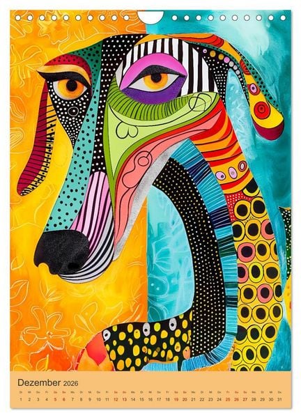 Produktbild: Pop-Art Hunde - Moderne, verr&uuml;ckte Hundeportr&auml;ts (Wandkalender 2026 DIN A4 hoch), CALVENDO Monatskalender