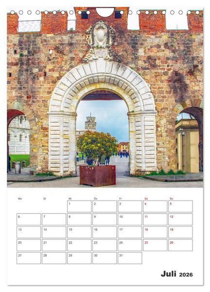 Produktbild: Pisa - Reiseplaner (Wandkalender 2026 DIN A4 hoch), CALVENDO Monatskalender