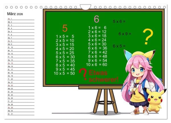 Produktbild: Mathematik f&uuml;r Grundsch&uuml;ler (Wandkalender 2026 DIN A4 quer), CALVENDO Monatskalender