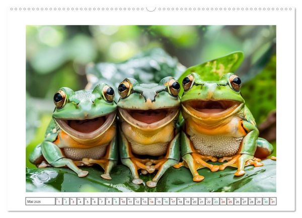 Produktbild: Lustige Amphibienbande (hochwertiger Premium Wandkalender 2026 DIN A2 quer), Kunstdruck in Hochglanz