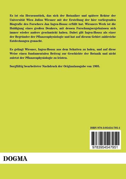 Produktbild: Jan Ingen-Housz - Sein Leben und Wirken als Naturforscher und Arzt
