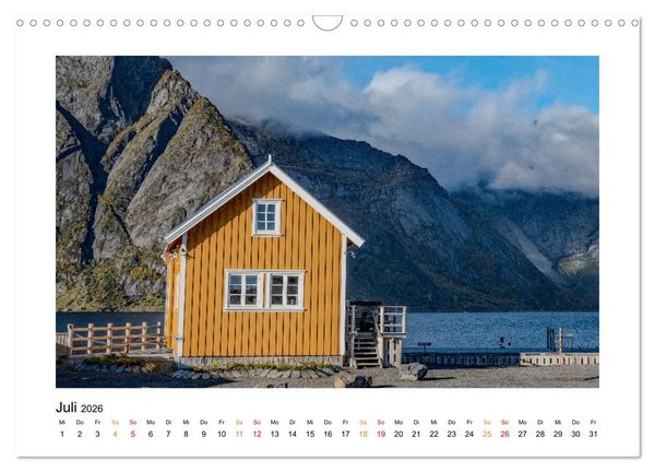 Produktbild: Zwischen Fjord und Flamme (Wandkalender 2026 DIN A3 quer), CALVENDO Monatskalender
