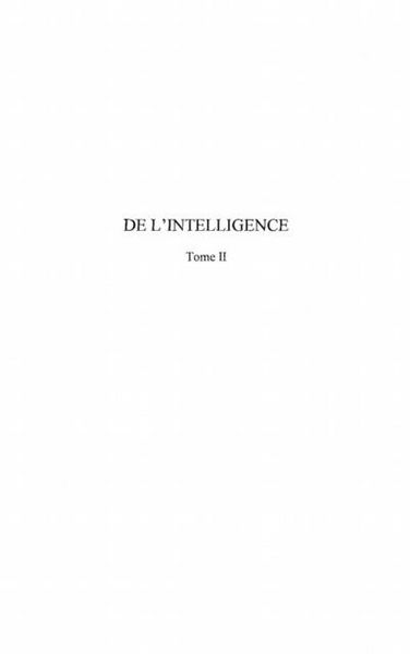 Produktbild: De l'intelligence t. 2