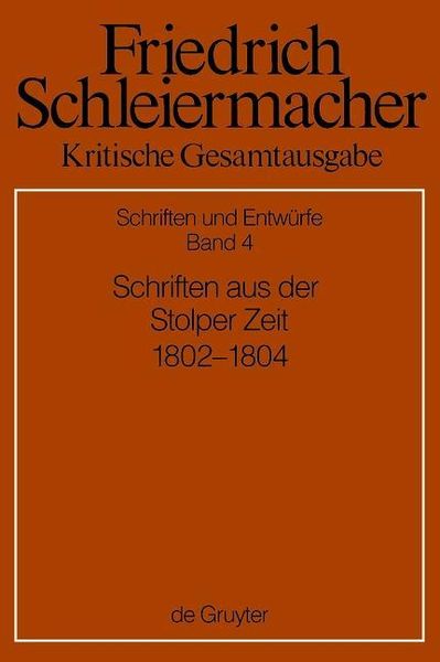 Produktbild: Schriften aus der Stolper Zeit (1802-1804)
